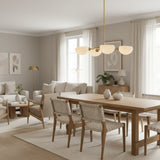 Milan Sculptural Dome Chandelier – 4 Light – Model 33169 shown from the front with rounded cream shades.
