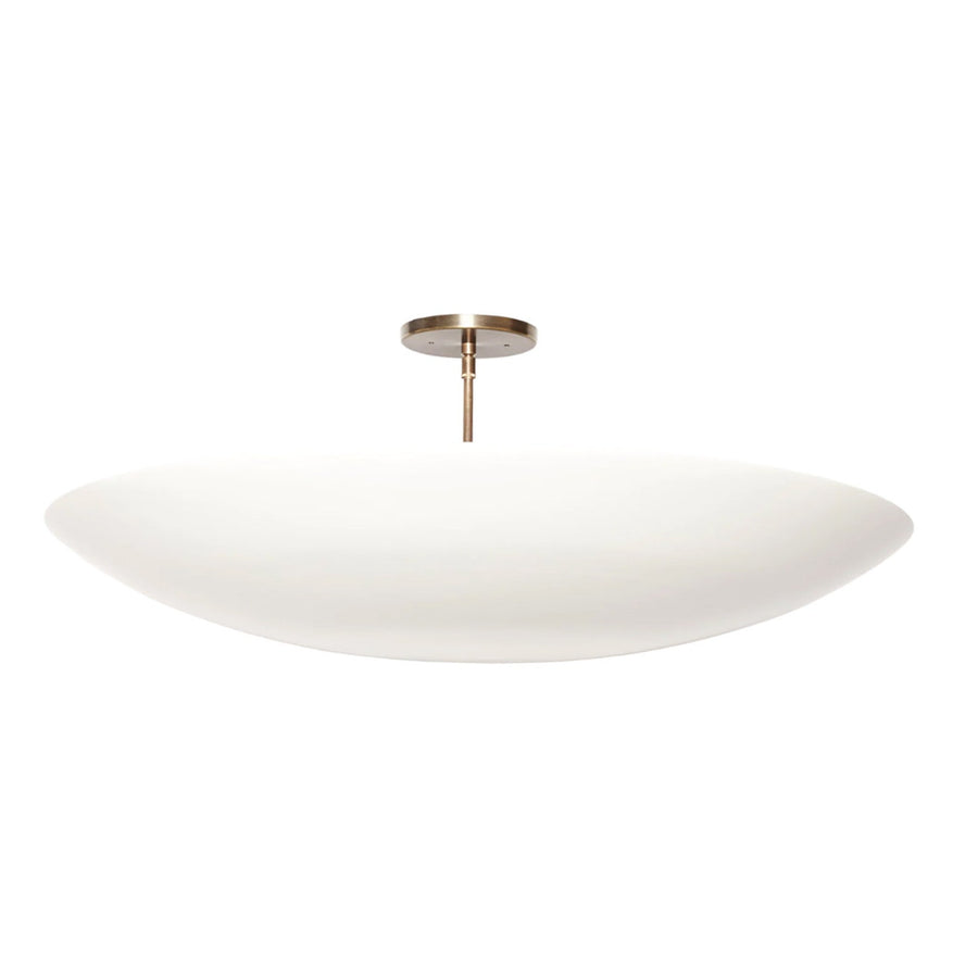 Handmade Minimalist Brass Ceiling Light with Bowl Shade | Contemporary Semi-Flush Mount by Brass Leaf Studio
