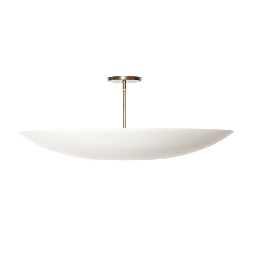 Handmade Minimalist Brass Ceiling Light with Bowl Shade | Contemporary Semi-Flush Mount by Brass Leaf Studio