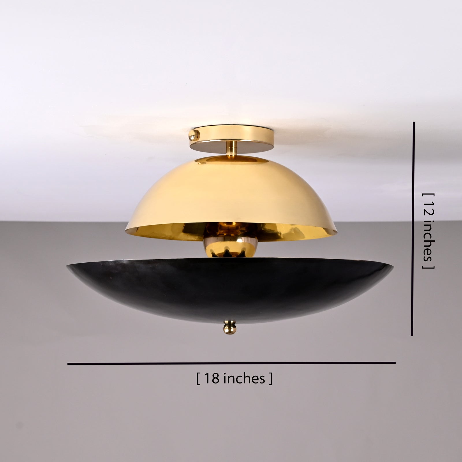 Size guide for Rome Discus  - Flush Mount Uplifting Pendant Chandelier - 5 Lights - 32482