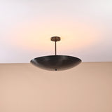 Modern handcrafted bowl-shaped brass ceiling light by Brass Leaf Studio