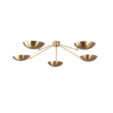 Modern Brass Flush Mount Ceiling Light in Cozy Apartment