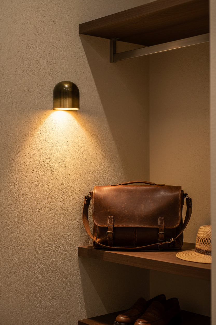 Modern dome wall light with architectural rounded shape and focused warm illumination below