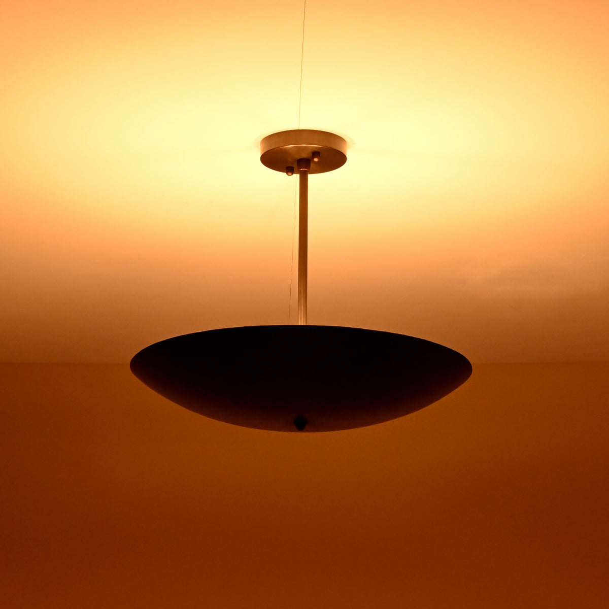 Modern industrial 5-light brass ceiling fixture with bowl design and lacquer finish