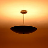 Modern industrial 5-light brass ceiling fixture with bowl design and lacquer finish