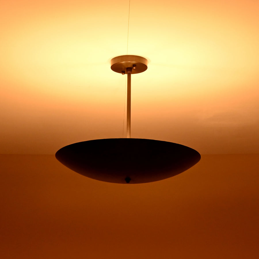 Handmade 5-light blackened brass bowl ceiling light – modern industrial flushmount design