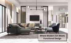 Chandelier as centerpiece in a stylish contemporary living room