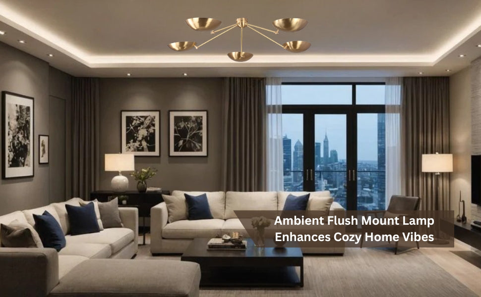 Flush Mount Chandelier in Modern Minimalist Interior