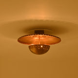 Mykonos brass flush mount dimension view showing approximately 22 inch diameter and 12 inch overall height