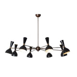Orion 16 light multi-arm black chandelier with brass accents product view