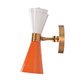 Perforated diabolo shade wall sconce with small light holes for decorative accent illumination