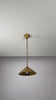 Solara brass cone pendant light video showing chain suspension, wide cone shade, warm downward glow, and elegant ceiling-mounted design