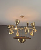 19 Lights Gorgeous Brass Pendant Ceiling Light Brushed Brass Finish 41 Inches Wide by Brass Leaf Studio 32388