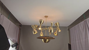 19 Lights Gorgeous Brass Pendant Ceiling Light Brushed Brass Finish 41 Inches Wide by Brass Leaf Studio 32388