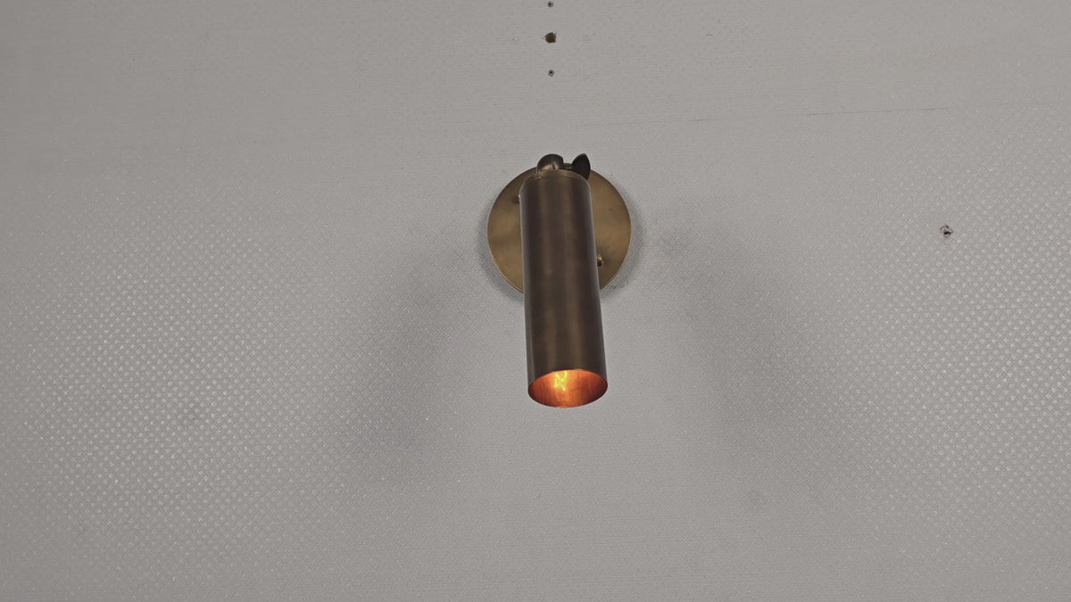 Modern Minimalist Cylinder Wall Sconce with Pivot Arm | Customizable Vertical Accent Light Fixture - 32596