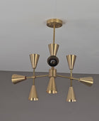 9 Lights Brass Pendant Lamp 1950s Mid Century Modern Altona Sputnik Chandelier Light Fixture Ceiling Designer Atomic Age Design Barebulb 32387