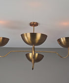 4 Lights Modern Brass Chandelier Large Brass Pendant Light by Brass Leaf Studio 32366