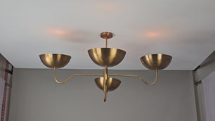 4 Lights Modern Brass Chandelier Large Brass Pendant Light by Brass Leaf Studio 32366