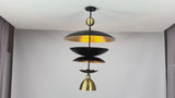 Athens Discus  -  Mid-Century Tiered Disc Chandelier - 9 Lights - 33245