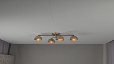 4-light-brass-patina-flush-mount-chandelier-demo