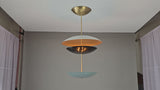 Three-Tier Dome Pendant Chandelier | 24" Wide | Customizable Modern Brass Ceiling Light | Handmade &  - 32393