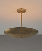 Six Lights Brass Disc Ceiling Pendant Light Raw Brass Finish by Brass Leaf Studio 32407