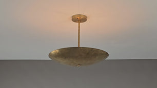 Six Lights Brass Disc Ceiling Pendant Light Raw Brass Finish by Brass Leaf Studio 32407