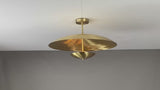 Modern Brass Disc Chandelier – Handmade 4-Light Pendant Light | Custom Finish & Size 32487