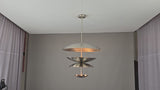 Modern 6-Light Tiered Brass Disc Chandelier – Handmade Contemporary Hanging Pendant by Brass Leaf Studio 32452