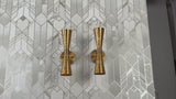 Set of 2 Mid-Century Modern Brass Double Cone Wall Sconces – Handmade Perforated Brass Light Fixtures, Industrial & Minimalist Wall Lamps by Brass Leaf Studio 32627 2S