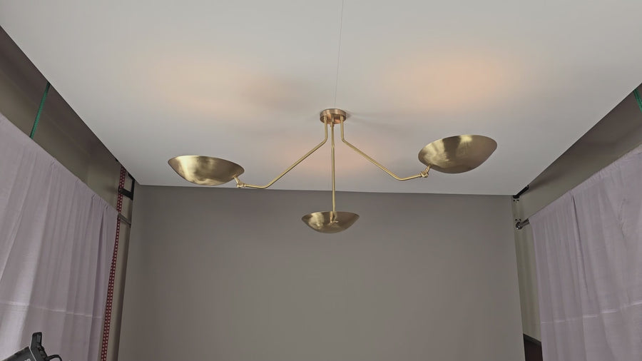 Stockholm Discus - Flush Mount Uplifting Ceiling Chandelier - 3 Lights - 32306
