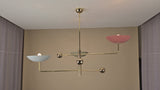 Modern Multicolor Brass Chandelier – Handmade 3-Light Flushmount Ceiling Fixture by Brass Leaf Studio 32432