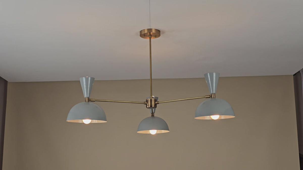 Modern Brass 6-Light Bowl Shade Chandelier – Customizable Industrial Flushmount Pendant for Living Rooms, Dining Areas & Interiors 32448