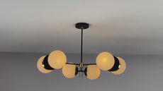Handmade 6-Light Brass Globe Chandelier – Customizable Modern Ceiling Light Fixture by Brass Leaf Studio 33123