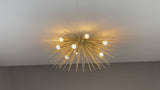 Starburst Sputnik 9-Light Flush Mount Ceiling Chandelier | Industrial Grade Brass | Modern Mid-Century Style 32480