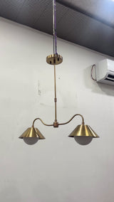 Dual G9 Globe Pendant Lamp – Brass Patina 2-Light Ceiling Fixture - Model 33390