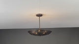 Brass Disc Pendant Light – 18" Handmade 3-Light Flushmount Bowl Ceiling Fixture by Brass Leaf Studio 32500