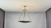 Brass chain bowl chandelier video showing polished brass bowl shade, decorative chain suspension, warm upward glow, and elegant installation in classic interiors