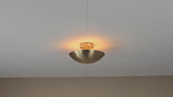 Elegant Brushed Brass Flushmount Ceiling Light – Handmade 3-Light Bowl Shade Fixture by Brass Leaf Studio 32430