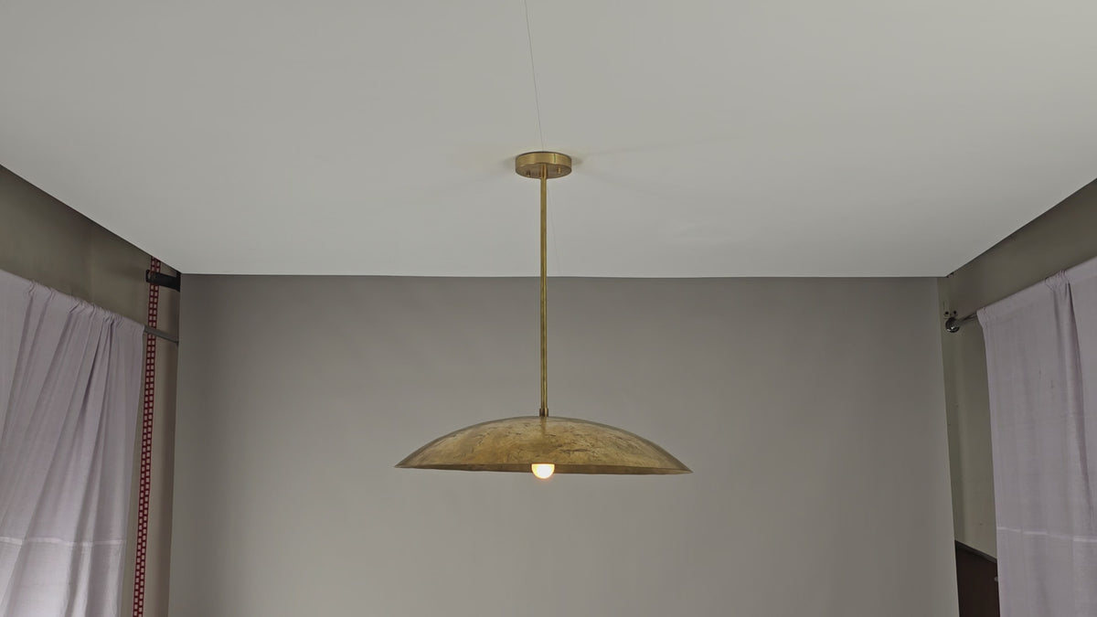 Etsy Listing: 24” Brass Dome Pendant Light | Handcrafted Minimalist Hanging Ceiling Lamp - 32408