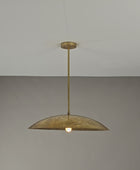 24 inches Brass Disc Pendant Ceiling Light Mid Century Style Raw Brass Lamp Fixture by Brass Leaf Studio 32408