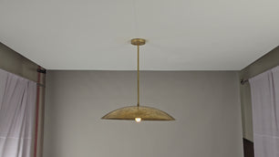 24 inches Brass Disc Pendant Ceiling Light Mid Century Style Raw Brass Lamp Fixture by Brass Leaf Studio 32408