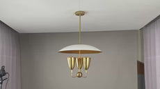 Raw Brass Disc Pendant Light – 3-Light Cone Chandelier | Handmade Brass Ceiling Fixture (24