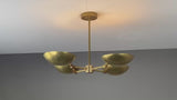 Modern 4-Light Raw Brass Chandelier – Adjustable Mid-Century Pendant Ceiling Light Fixture 32484