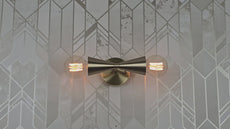 Mid-Century Double Cone Wall Sconce in Symmetrical Design | Customizable Modern Decorative Fixture - 32611