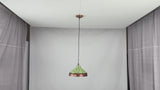 Copper Green Patina Dome Pendant Light – 14 Inch Single Hanging Fixture - Model 33306