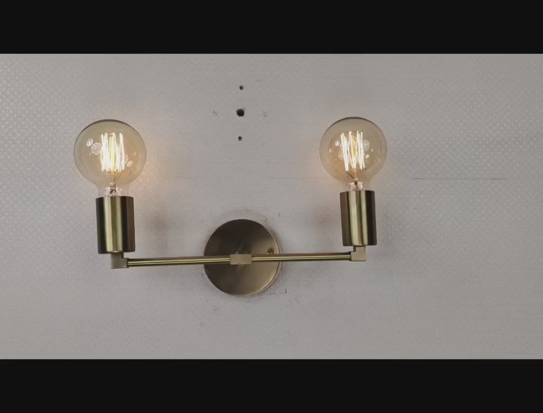 Sleek Modern Brass Wall Sconce | Customizable Minimalist Design Light Fixture for Hall or Bath - 32530