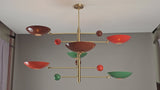 Mid-Century Modern Brass Chandelier | Custom Color Options 50” x 37” | Ceiling Uplight Fixture - 32374