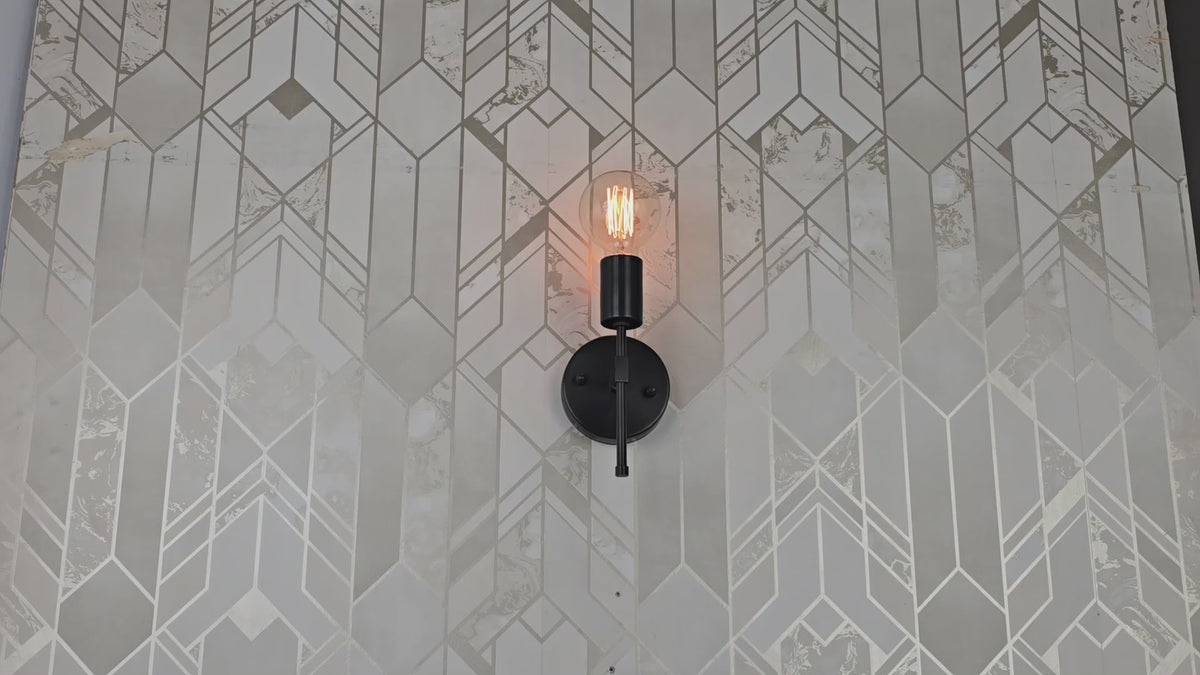 Modern Vertical Wall Sconce with Exposed Bulb Design | Customizable Minimal Decorative Light Fixture - 32610