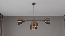 Brass Leaf Studio Industrial Brass Made, 4 Lights Pendant Mid Century Modern Raw Brass Sputnik Chandelier Light Fixture 33